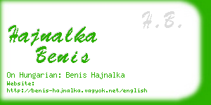 hajnalka benis business card